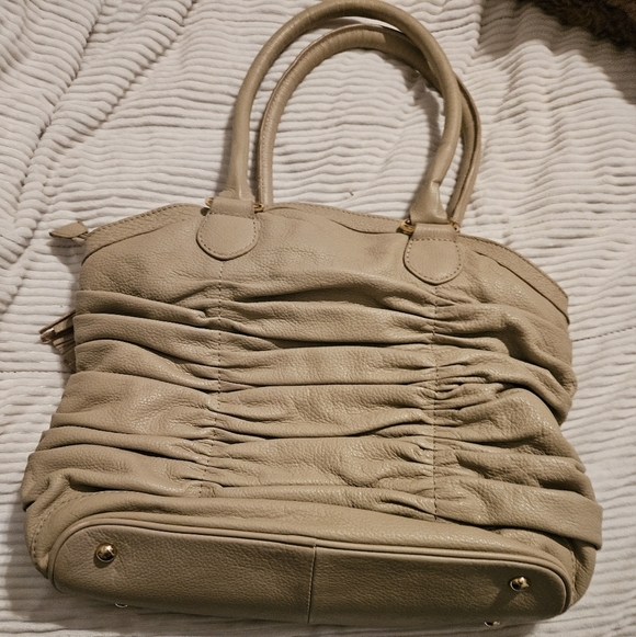 Frosting by Mary Norton Elegant Tan Studded Tote Bag. - Picture 10 of 11